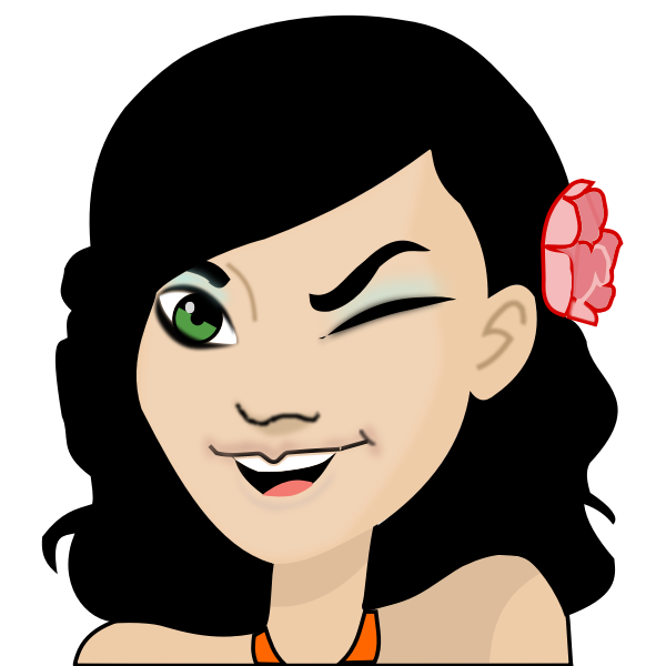 SVG Vector image of cartoon girl winking