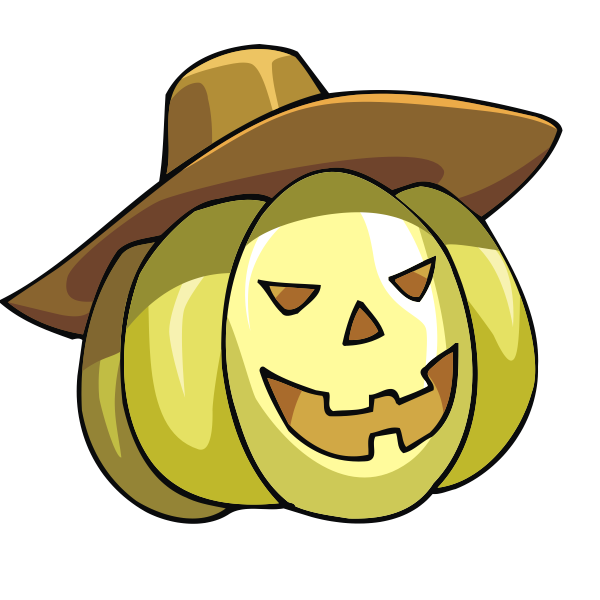 SVG Vector image of cartoon Halloween pumpkin with hat