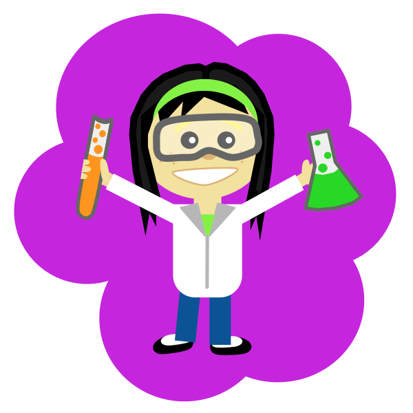 SVG Vector image of cartoon science girl