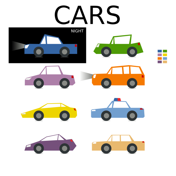 SVG Vector image of cartoon set of cars