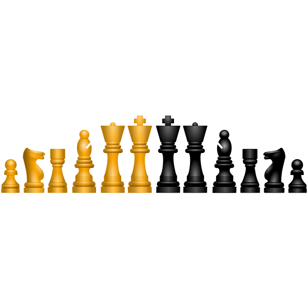 SVG Vector image of chess figures ordered by height