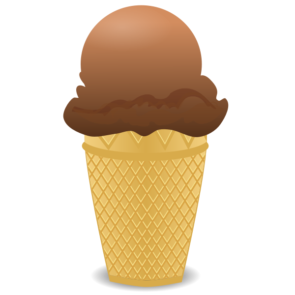 SVG Vector image of chocolate ice cream in a half-cone