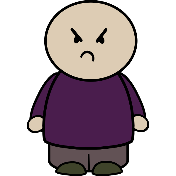 SVG Vector image of chubby girl character with mad exltxgtpression