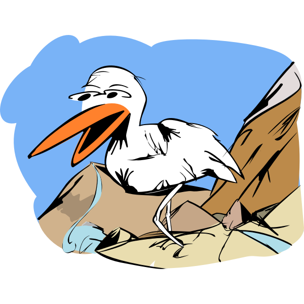 SVG Vector image of close up of a bird in a desert landscape