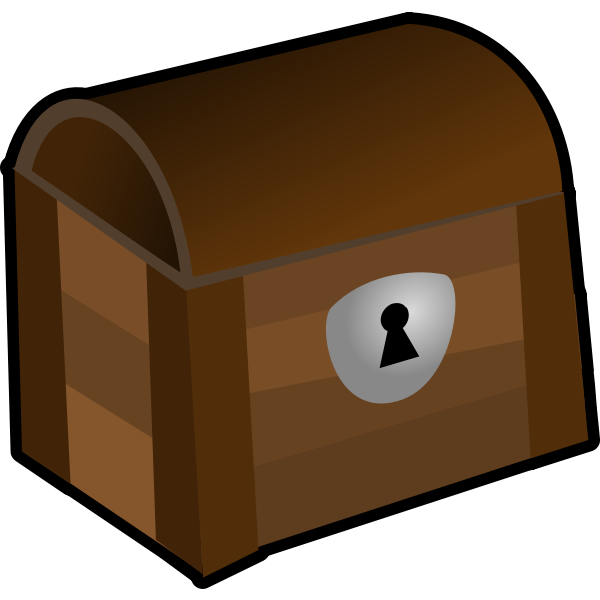 SVG Vector image of closed wooden chest with a lock