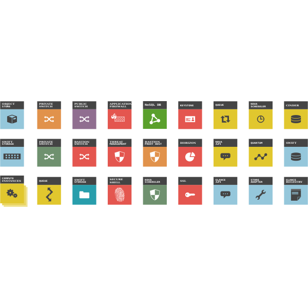 SVG Vector image of cloud components