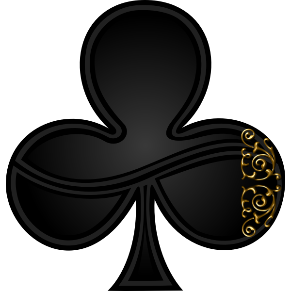 SVG Vector image of clover sign for gambling card rounded spiral decoration