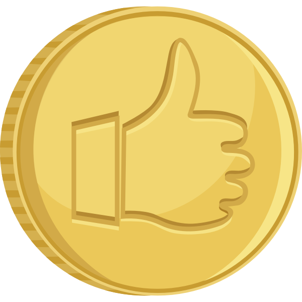 SVG Vector image of coin with thumb up