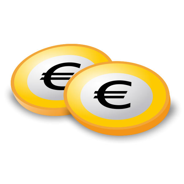 SVG Vector image of coins with Euro logo