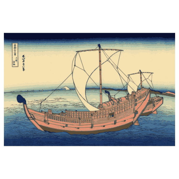 SVG Vector image of color painting from the Kazusa sea route