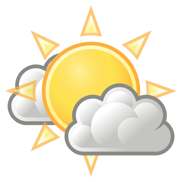 SVG Vector image of color weather forecast icon for sunny intervals