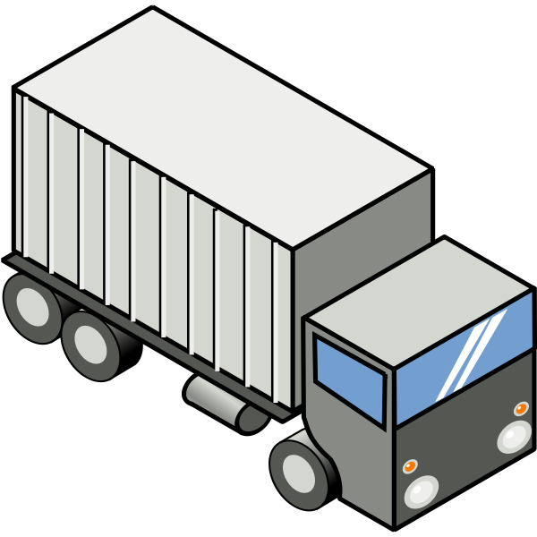 SVG Vector image of container carrying truck