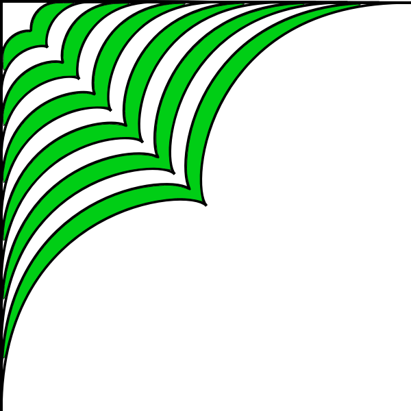 SVG Vector image of corner decoration in green and white