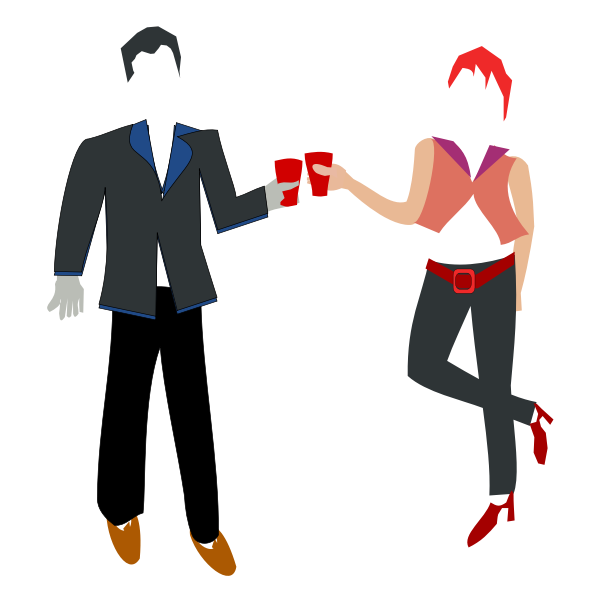 SVG Vector image of couple having a drink toast