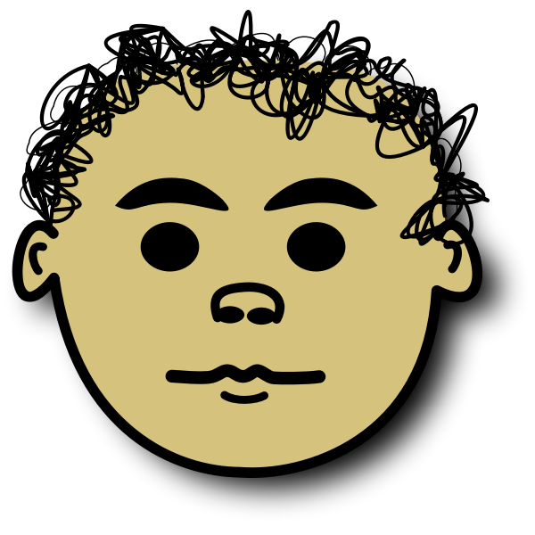 SVG Vector image of curly hair kid avatar