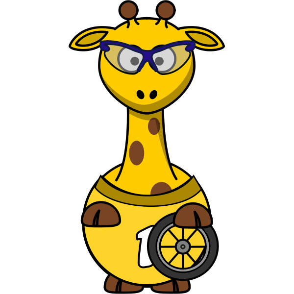 SVG Vector image of cyclist giraffe