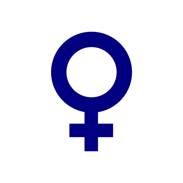 SVG Vector image of dark blue gender symbol for females