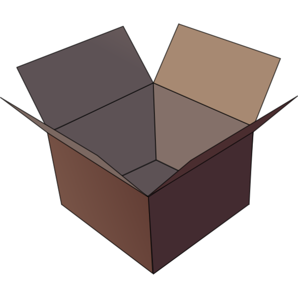 SVG Vector image of dark brown open cardboard box