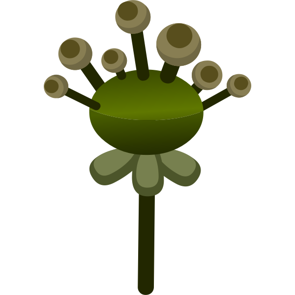 SVG Vector image of decorative green fake flower