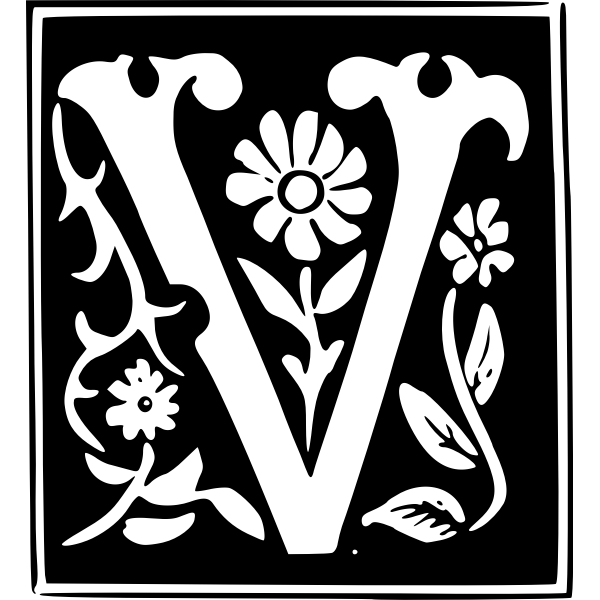 SVG Vector image of decorative letter V