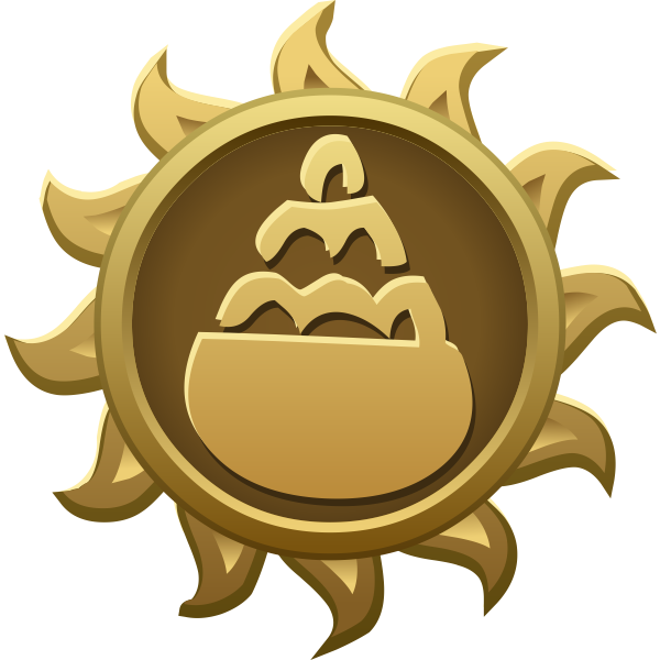 SVG Vector image of dessert cake sun shaped emblem