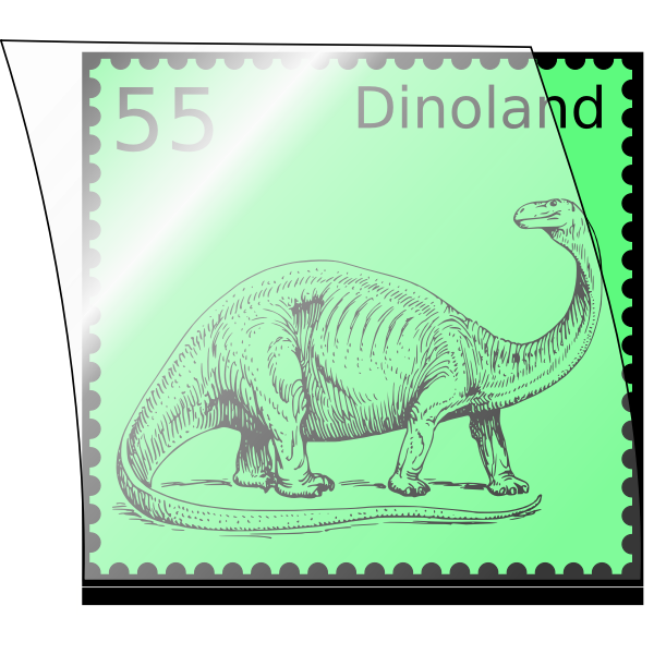 SVG Vector image of dinosaur stamp for mailing with transparent protection