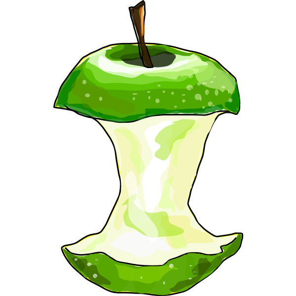 SVG Vector image of eaten apple