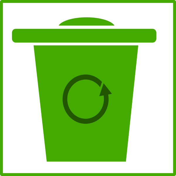 SVG Vector image of eco green recycle bin icon with thin border