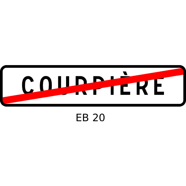 SVG Vector image of exit from urban area traffic information sign in France