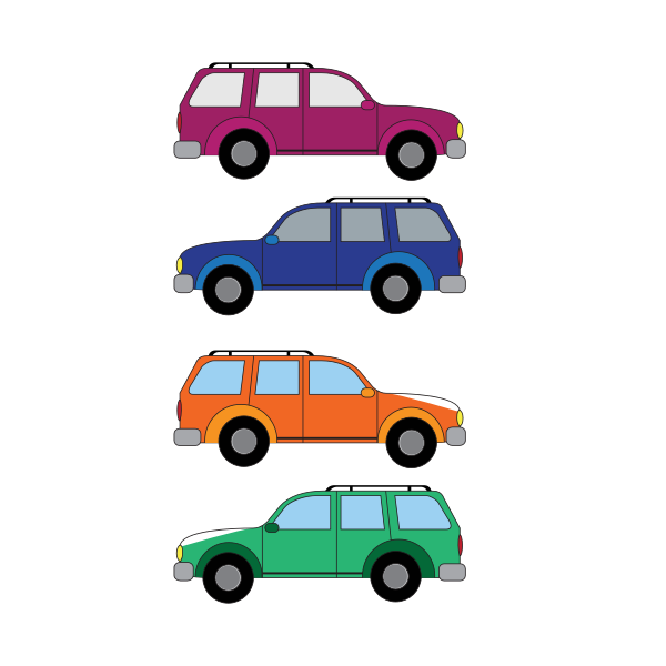 SVG Vector image of family cars