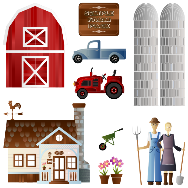 SVG Vector image of farm cartoon pack
