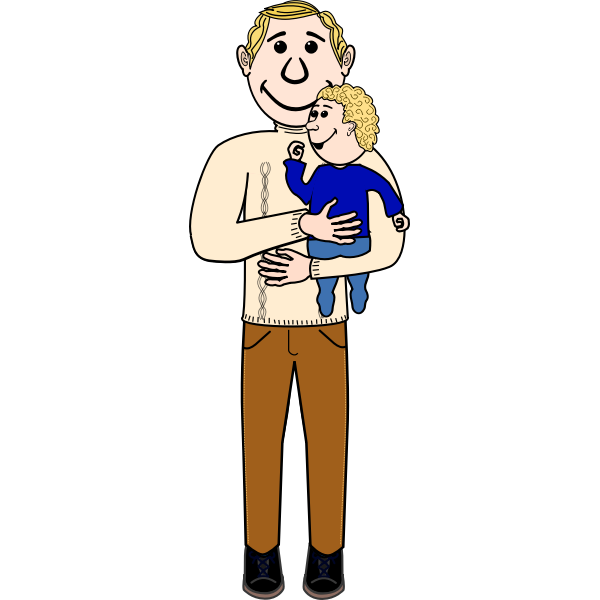 SVG Vector image of father and child