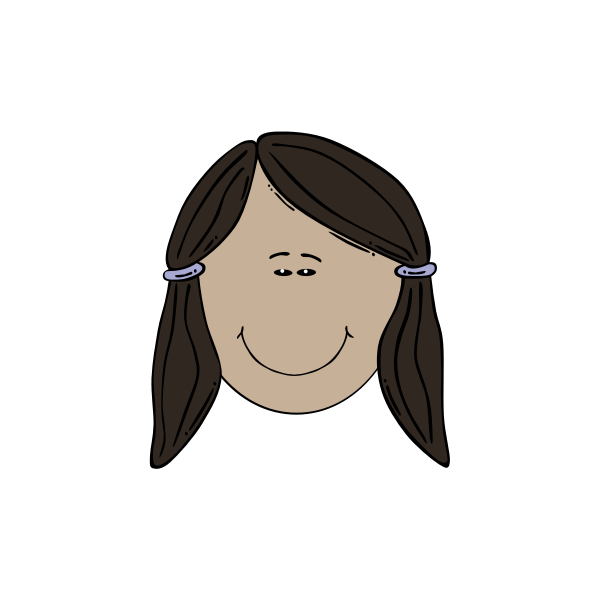 SVG Vector image of female face with side pig tails