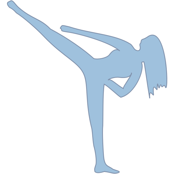 SVG Vector image of female martial artist doing a kick