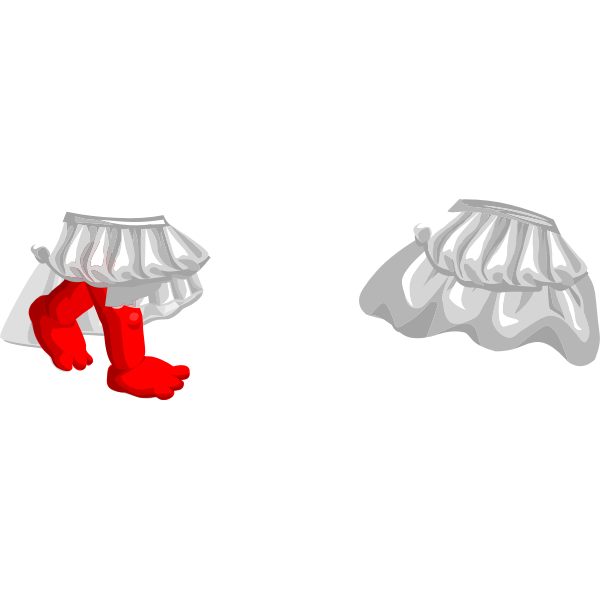 SVG Vector image of female wardrobe skirt with red legs for avatar