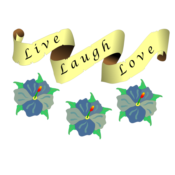 SVG Vector image of flowers and ribbon