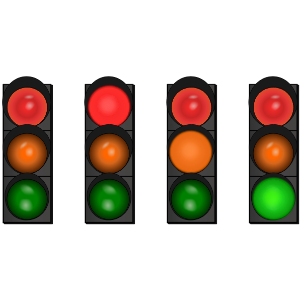 SVG Vector image of four traffic lights