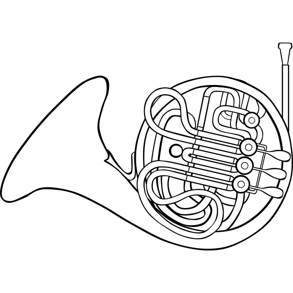 SVG Vector image of French horn