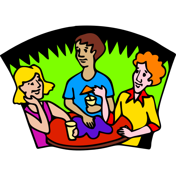 SVG Vector image of friends having a drink