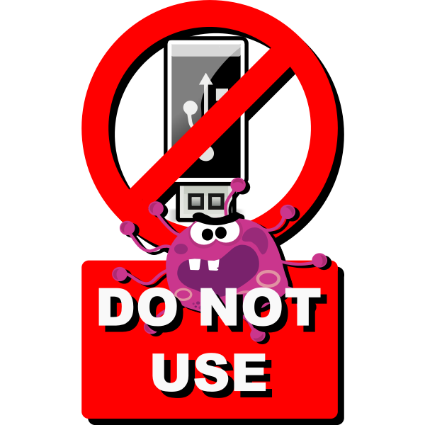 SVG Vector image of funny do not USE USB stick label