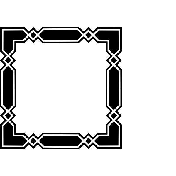 SVG Vector image of geometric black and white box border