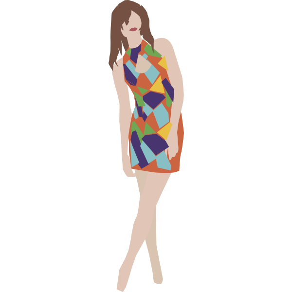 SVG Vector image of girl posing