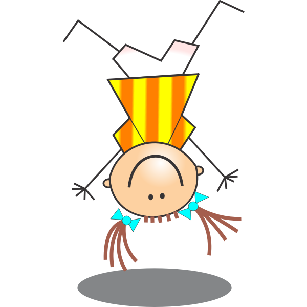 SVG Vector image of girl stick figure doing handstand