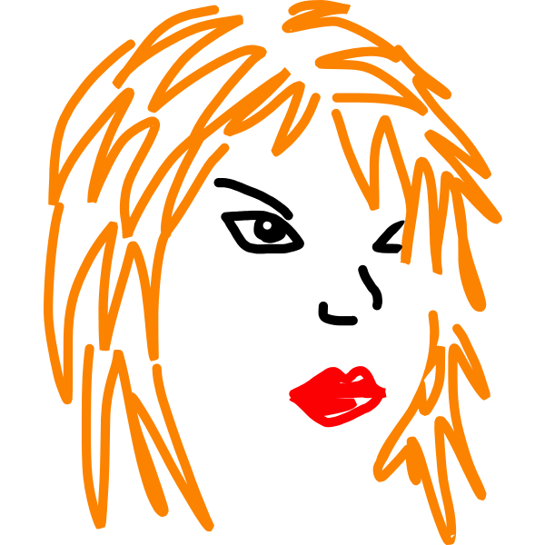 SVG Vector image of girl with ginger hair