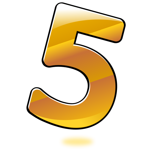 SVG Vector image of glossy number five