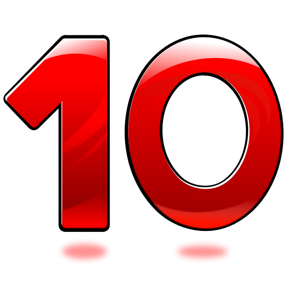SVG Vector image of glossy number ten