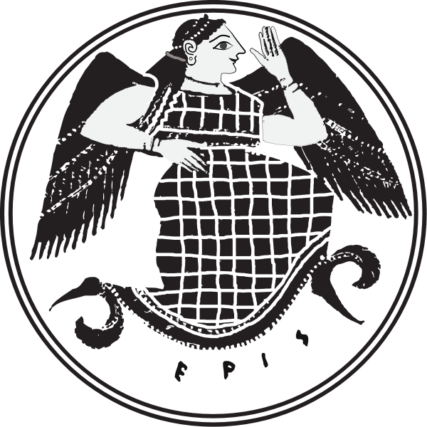 SVG Vector image of goddess Eris grayscale plate