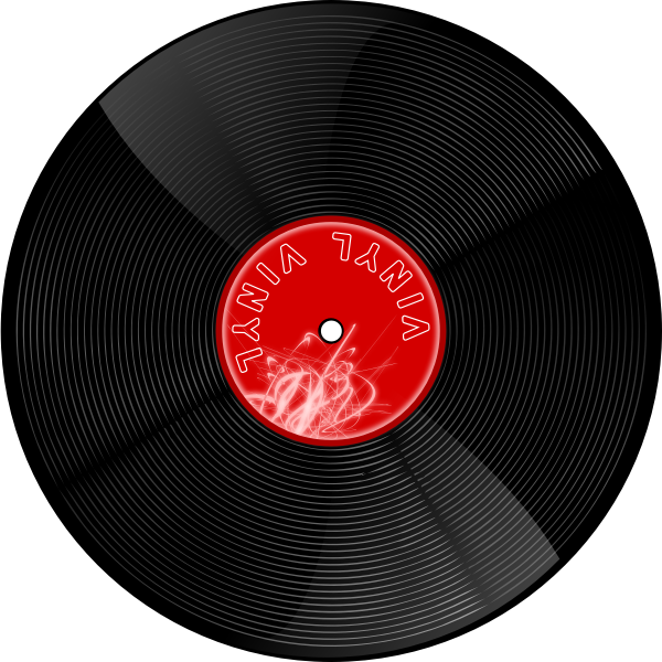 SVG Vector image of gramophone record with shadow