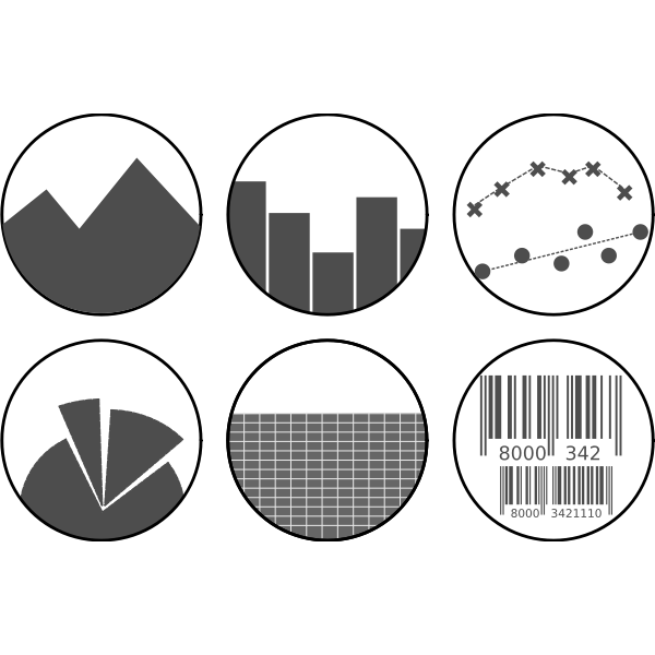 SVG Vector image of grayscale spreadsheet icons set