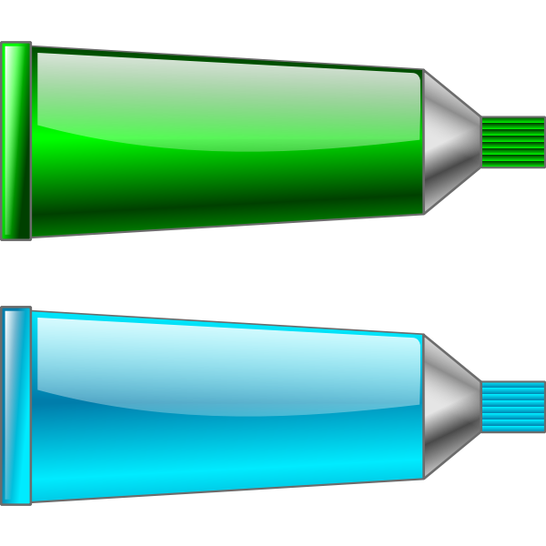 SVG Vector image of green and cyan colour tubes